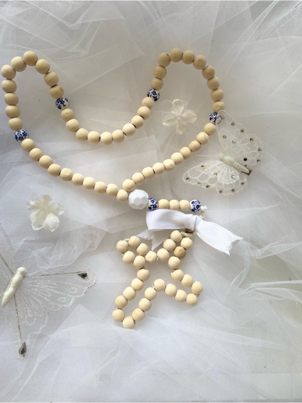 NWT CUSTOM LARGE WOODEN WALL ROSARY DECOR - NEW CREATIONS DESIGN BY KM